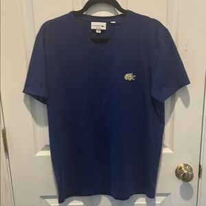 Lacoste Blue Short Sleeve Tee with Iconic Crocodile